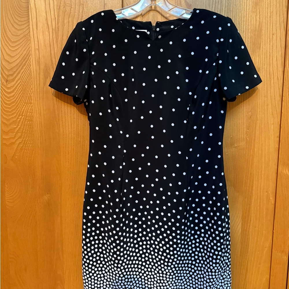 Talbots Black and White Dotted Mini Dress